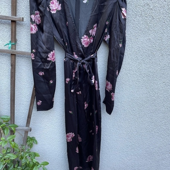 Reformation Silk Black Floral Toronto Midi Dress - Picture 8 of 13